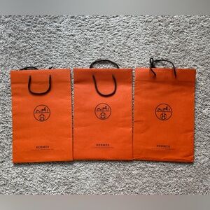Set of 3 Hermès Orange Shopping Bags